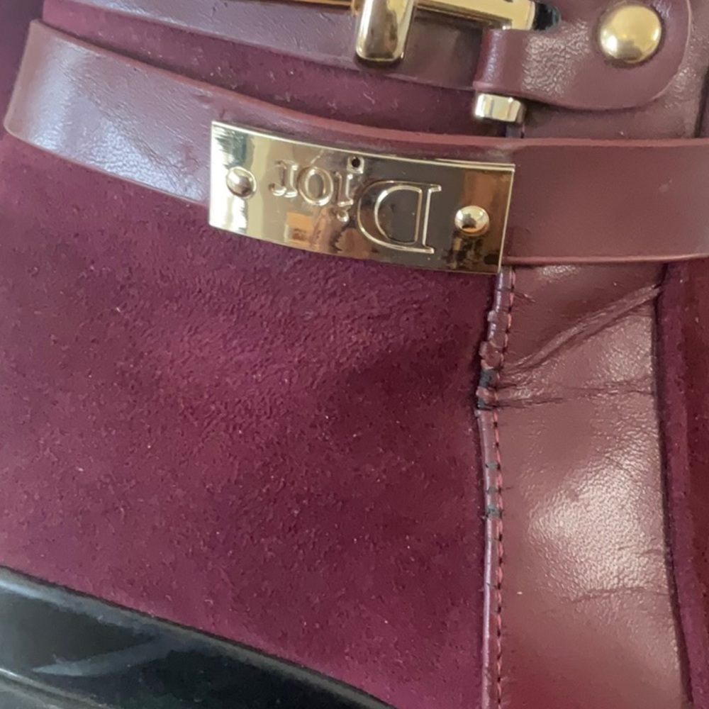 DiorWomen's Burgundy Ankle Boots - Picture 11 of 12